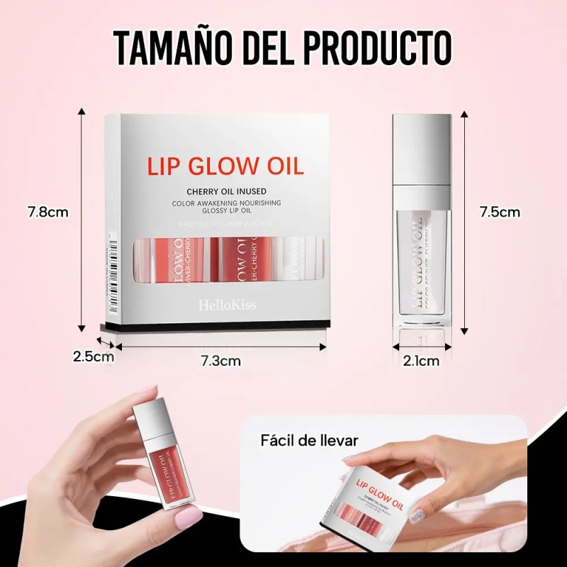 Set De 3 Aceites Para Labios Lip Glow Oil Gloss
