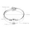 Stainless Steel Adjustable Cable Wire Heart Charm Bangle Bracelet Anniversary