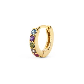 SINGULARU - Cleo M Gold Loose Hoop Earrings - Earring in Sterling Silver with 18K Gold Plating - Sliding Clasp - Loose Earring - Women's Jewellery - Various Finishes, Yellow Gold, No Gemstone