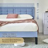 VECELO Full Size Bed Frame with Adjustable Headboard, Upholstered Button