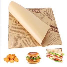 100 Sheets Deli Paper Sheets French Fries Paper for Basket Burger Paper Sandwich Wrap Paper 25 x 25 cm Food Packaging Paper for French Fries Cakes