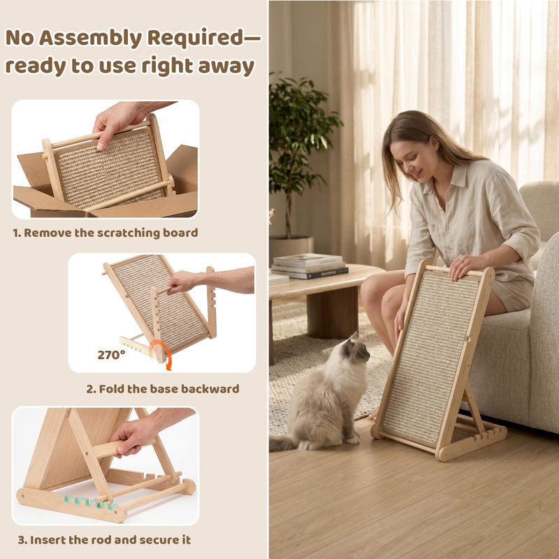 XiaZ Cat Scratcher, 23" Sisal Cats Scratching Board with 5