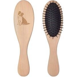 'Sitting Border Collie' Wooden Hairbrush (HA00037906)