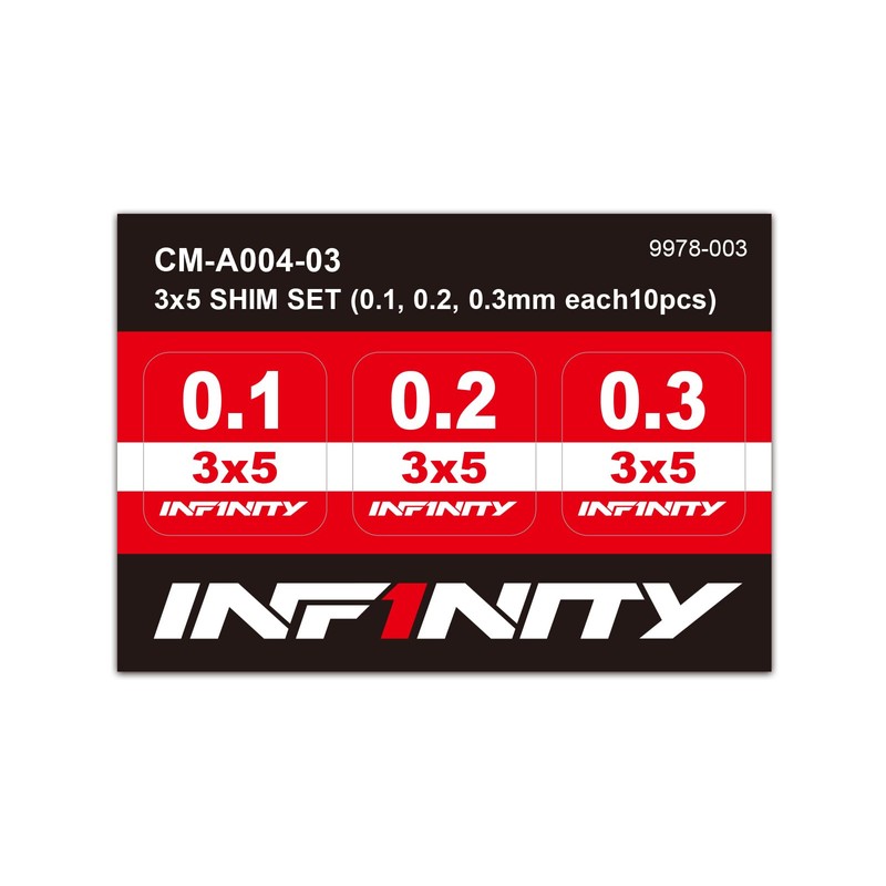 INFINITY CM-A004-03 3x5 Shim Set (0.1, 0.2, 0.3 mm, 10