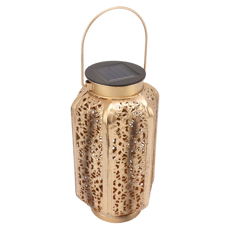 5730LED Hanging Lamp Solar Powered IP44 Waterproof Hex Hollow Lantern