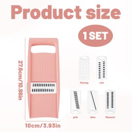 5 in 1 Manual Vegetable Grater Slicer,Vegetable Shredder,Carrot Grater,Veg Chopper Grater,Cabbage Shredder,Vegetable Chopper Manual for Carrot Vegetable Onion Cabbage Potato Cucumber(Pink)