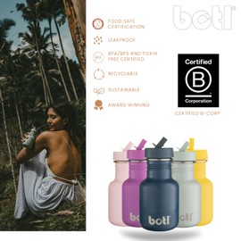 One Green Bottle - BOTL Tough Canteen Sports Cap Water Bottle, Stainless Steel Water Bottle, Non-Insulated, Single Shell Eco Bottle, 350 ml (Magenta Divine)