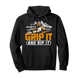 Snowmobile Grip It and Rip It Funny Snowmobiling Motor Sled Pullover Hoodie