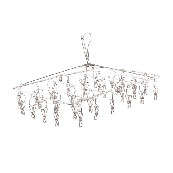 Iris Ohyama PIH-32SH Stainless Steel Pinch Hanger, 32 Pinch, Laundry