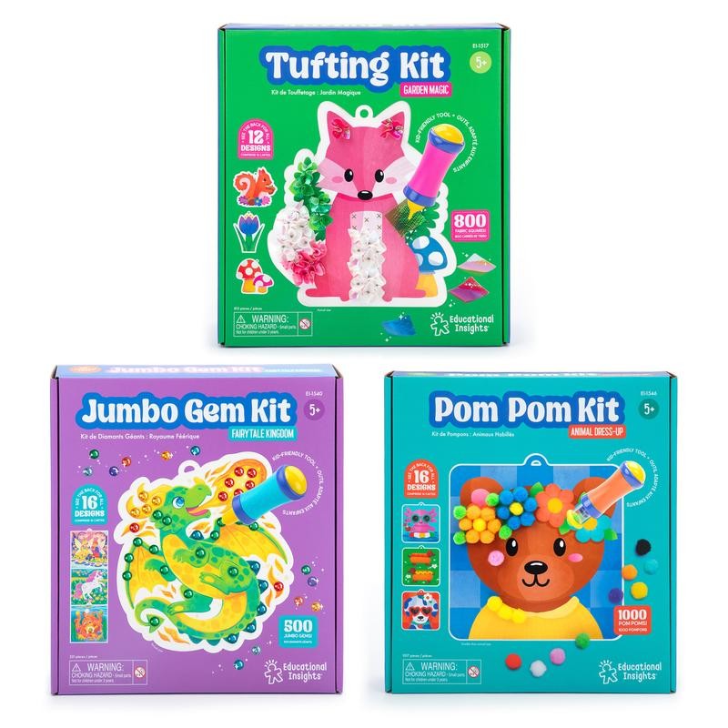 Educational Insights Creative Craft Kit – Tufting, Pom Poms &
