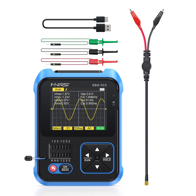 3in1 Digital Oscilloscope Transistor Tester Function Signal Generator Meter Handheld