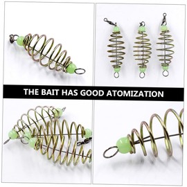 Garneck 24 Pieces Olive Shape Spring Bait Fishing Glow Carp Cage Bait Cage Carp Fishing Equipment Accessories