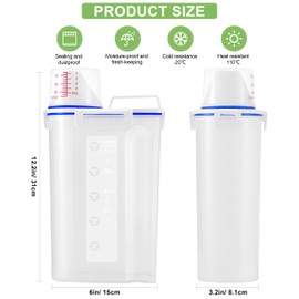 4 Pcs Set Rice Dispenser Storage Containers, 10 Lbs Small Rice Bucket with Measuring Cup & Pour Spout, Kitchen Plastic Airtight Container for Cereal, Grain, Flour, Sugar, Oatmeal, Dry Pet Dog Food