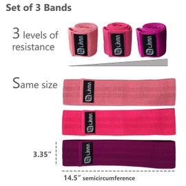 Limm Booty - Bandas de cadera resistentes – Trabillas de fitness para activar piernas, muslos, botes, glúteos y núcleo – Tela de algodón elástico antideslizante premium con libro de entrenamiento y bolsa de transporte