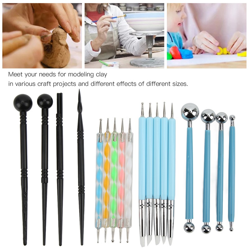 18 Pcs Clay Tools DIY Handicraft Multipurpose Pottery Clay Sculpting