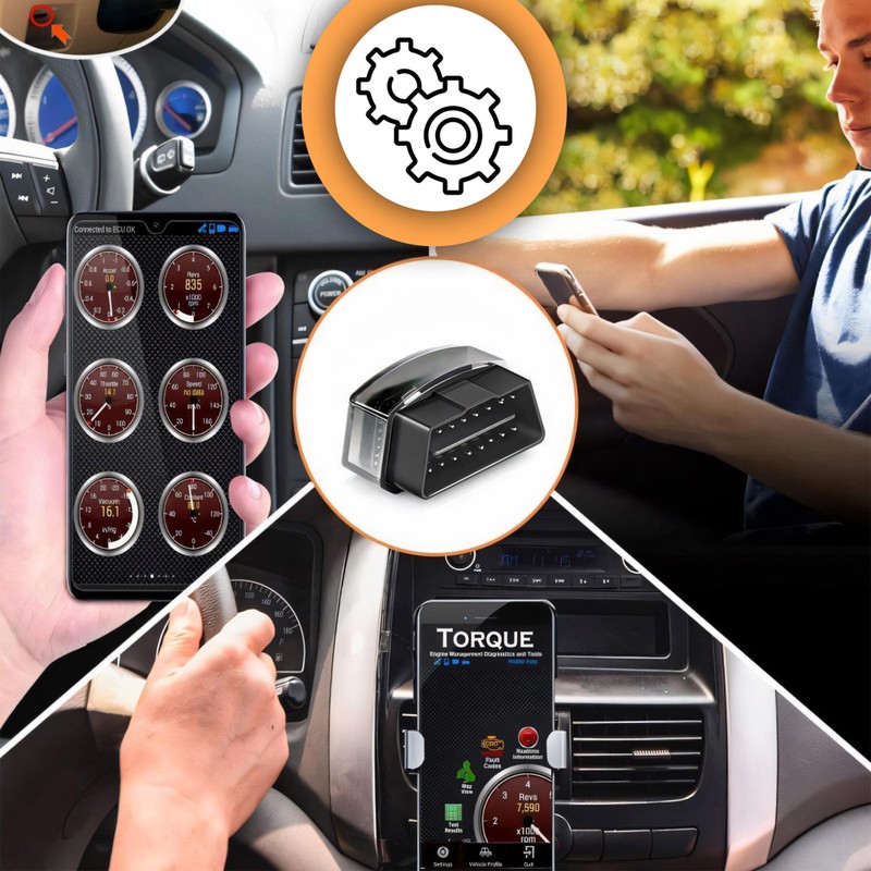 Retoo OBD2 Diagnostic Device, Bluetooth Car Scanner Code Reader for