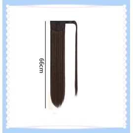 Taicols 2 Extensiones de Cola de Caballo, Coleta Postiza, Coleta Postiza Lacio para Mujer, Pelo Simulado Mate de Alta Calidad, Resistencia al Calor (Marrón Oscuro)