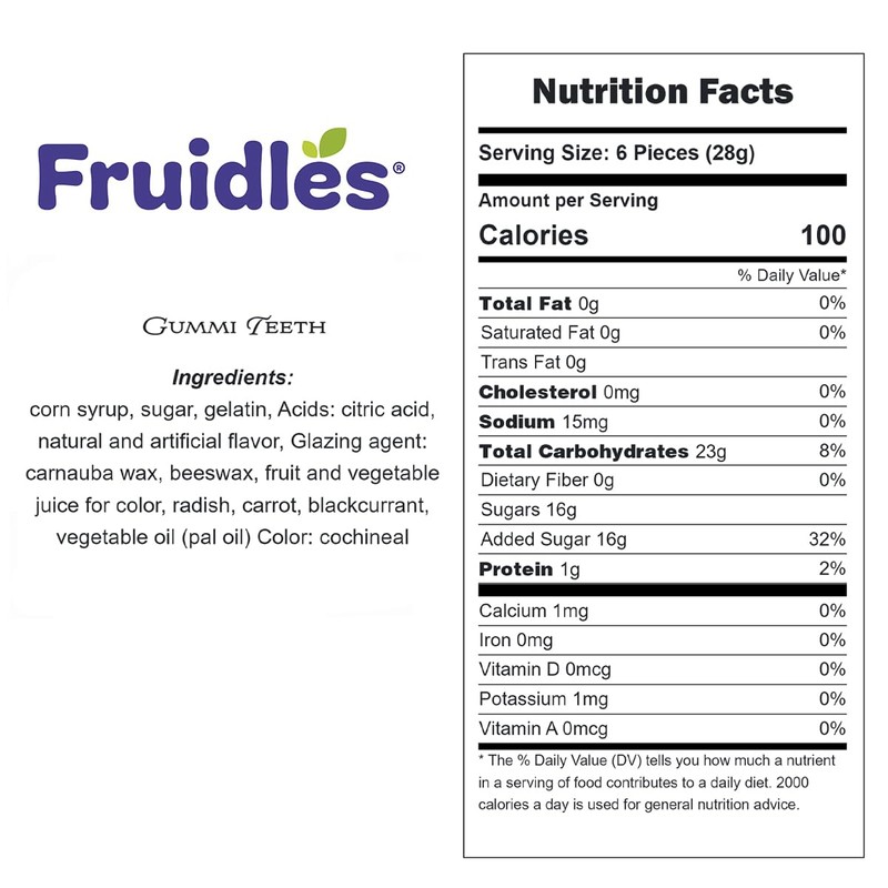 Fruidles Gummi Teeth Candy, Delicious Fruit Flavors Gummies (4.4 Pounds)