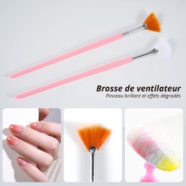 Cheerhom 20 Piece Nail Brush Set with Dotting Tool, Brush for Gel Nails, Brush Nail Design for Gel Nails, UV Gel Nail Design Nail Art