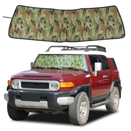 Parasol para parabrisas compatible con Toyota FJ Cruiser 2007-2021, parasol plegable para ventana delantera, visera de protección solar automática bloquea los rayos UV y mantiene el vehículo fresco, 1