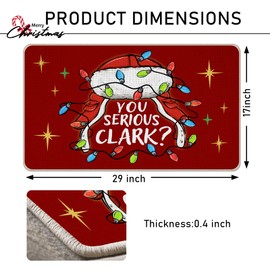 Tailus Christmas Classic Movie Decorative Front Door Mat, Red Xmas Vacation You Serious Clark Doormat Indoor Outdoor Non-Slip Floor Entryway Rug, Winter Holiday Home Kitchen Decoration 17x29 Inch