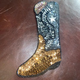Union Trading Company VINTAGE 1989 UNION TRADING CO. SEQUINED WESTERN COWBOY / COWGIRL BOOT PATCH~NOS
