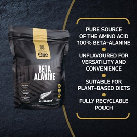 Healthspan Elite Healthspan Elite All Blacks Beta Alanine (250g) | Pre-Workout | Non Essential Amino Acid | Production of Carnosine | Unflavoured | Gluten Free | Vegan