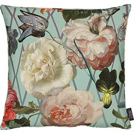 Apelt Cushion Polyester Turquoise/Multi-Coloured, 46 x 46 x 0.5 cm