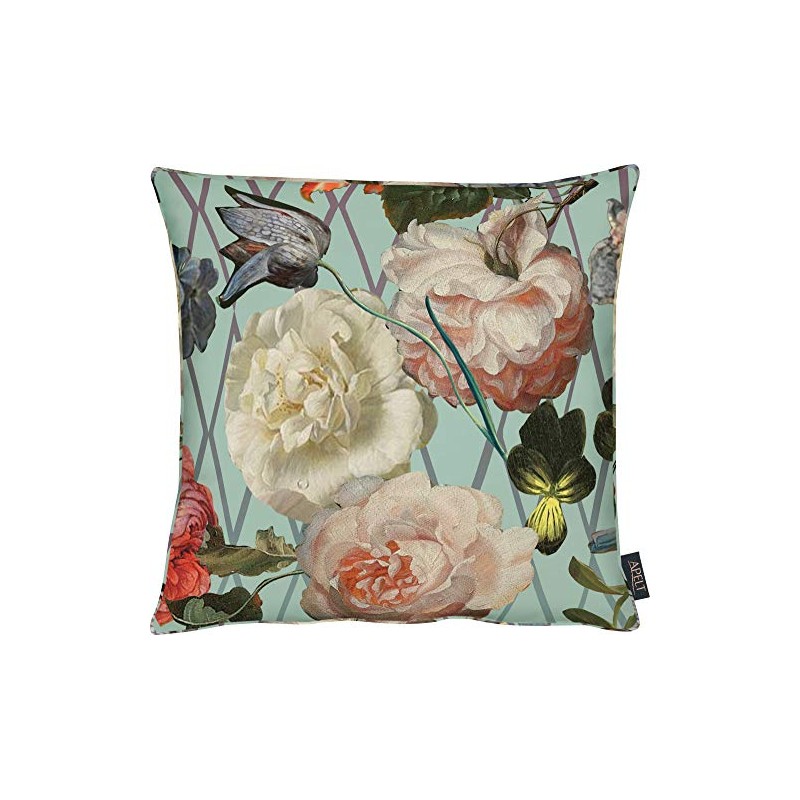 Apelt Cushion Polyester Turquoise/Multi-Coloured, 46 x 46 x 0.5 cm