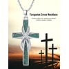 KiiKii Turquoise Cross Necklace 925 Sterling Silver Infinity Cross Necklaces