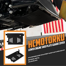 HCmotorku Motorcycle Skid Plate Lower Engine Chassis Protector Fit for Harley Touring Road Glide Road Glide Street Glide FLHX FLTRX FLHXSE 2024-up (Black)