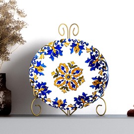 Gold Metal Easel Plate Stand, Decorative Iron Plate Holder for Picture Farme, Photo, Coolbook, Card, Platter, Decorative Plate, 10-inch, 2-Pack