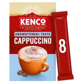 Kenco Unsweetened Cappuccino Instant Coffee Sachets 8x11.1g (Pack of 5, Total 40 Sachets, 444g)