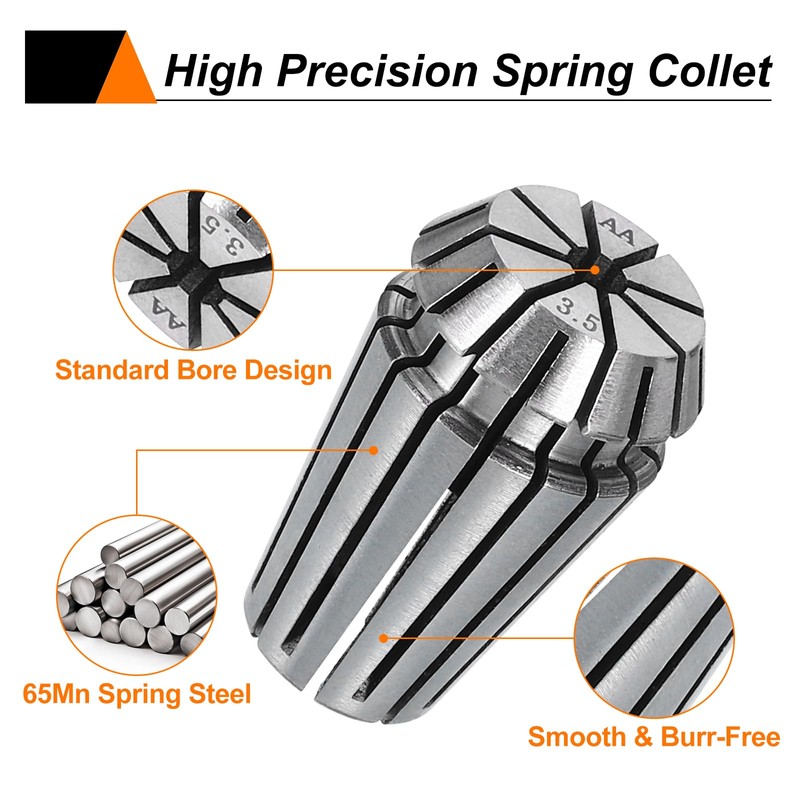 sourcing map Spring Collet Chuck ER16 3.5mm 65Mn Spring Steel