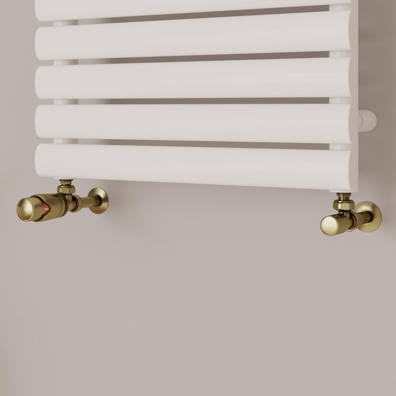 UK Radiators Thermostatic Radiator Valve (TRV) - 15mm Angled Lockshield