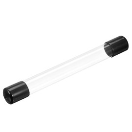 PATIKIL 1 Set Clear Round with Black Cap Water Pipe Transparent Storage Tube 305 mm/12 Inch 20 mm x 21 mm/0.78 x 0.82 Inch