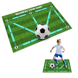 Football Training Mat, Non Slip Football Mat Ball Control Soccer Training Mat Football Mastery Mat Green Football Training Equipment for Kids Adults Indoor Football Training
