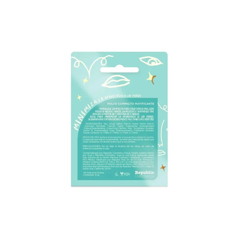 Polvo Compacto Yuya Efecto Matificante 8 Tonos Tono Pc06