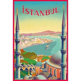 Schatzmix Istanbul Turkey Metal Sign 20 x 30 cm Wall Decoration Tin Sign Tin Sign, Sheet Metal, Multi-Coloured