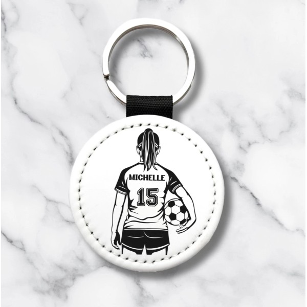 KWL Creations Personalized Girl Soccer Player Keychain Name & Team