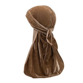 Long Tailed Braided Pirate hat, Hooded hat, Headscarf hat Suitable for 360 Wave Pirate hat, Hip-hop hat, Headscarf (AU, Alpha, One Size, Coffee)