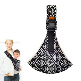 Tragetuch Baby, Hüfttrage Baby mit Verstellbare Schulter, Tragetuch Babys Neugeboren, Kindertrage Seitlich für Babys von 0 bis 36 Monaten (Schwarz)