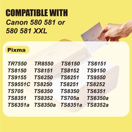akaca PGI-580 CLI-581 XXL Printer Cartridges Compatible with Canon 580 581 XXL Cartridges for Pixma TR7550 TR8550 TS6150 TS6151 TS8150 TS8151 TS8152 TS9150 (2 Black)