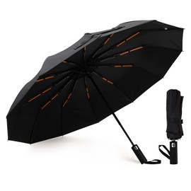 Romon Automatic Umbrella, Stormproof, Compact UV Protection, Ideal for On the Go, High-Quality Pocket Umbrella with One Button Operation, black