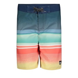 Quiksilver Boys' Boardshorts with UPF 50+ Sun Protection, Quick Dry Swim Shorts, Navy Stripe, 10