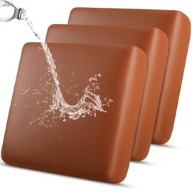 Fuloon Fuax Leather Couch Cushion Slipcover, Waterproof Stretch Covers for Sofa, RV Chair Seat Cover, Individual Loveseat Couch Cushion Replacement, PU Leather Sofa Slipcovers(3 Pack, Orange Brown)