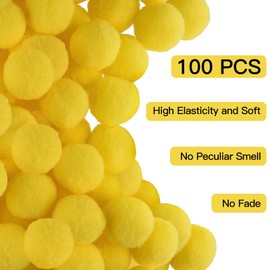 TUPARKA 100 Pcs Pom Poms Yellow Craft Pompoms Balls 1 Inch Pom Poms for Kids Art Crafts DIY Projects