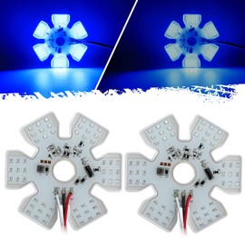 Partsam 2Pcs Ultra-Thin Hex Style Dual Function Interior 54 LED Air Breather Light 4.8" Decorative Air Cleaner Lamp for Peterbilt Kenworth Freightliner Trucks, Trailers, RV IP67 10-30V (Blue)