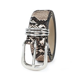 AI DEEBLUE Snakeskin Belts for Women Leather Belt Womens Belts for Jeans Waist Belt for Women Fashion