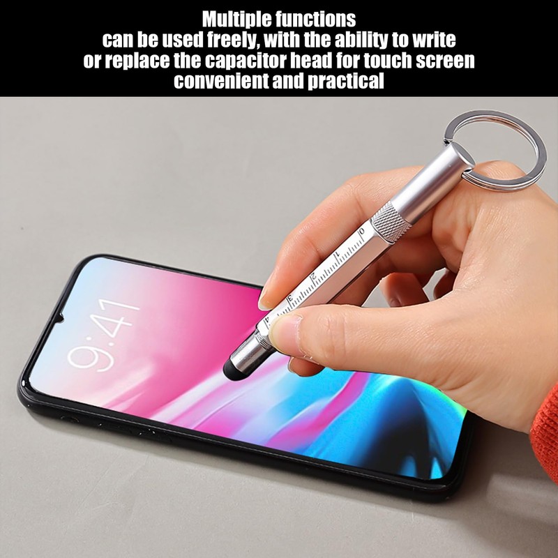 HDGSAFD 3 Multifunction Tool Pens, 2 Carabiner Hooks, Ruler Pen,